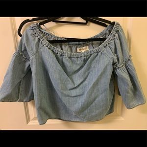 Madewell Off the Shoulder Chambray Top
